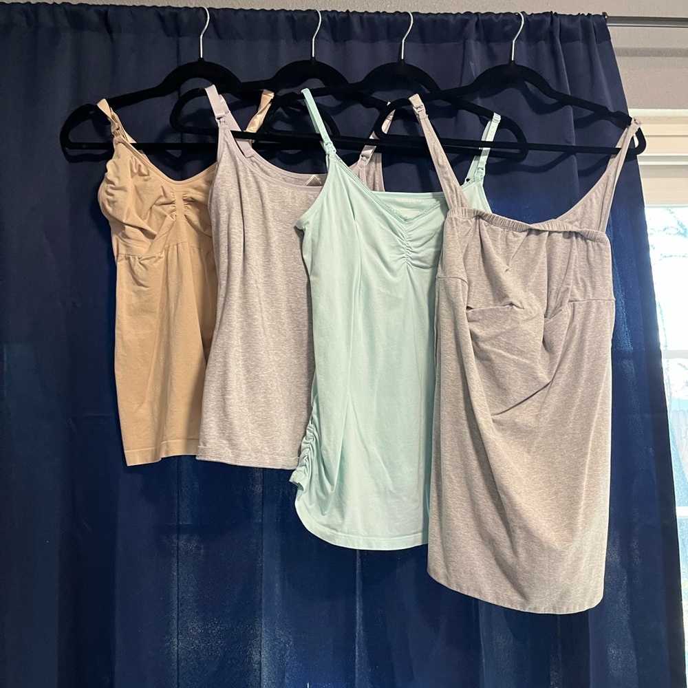 (4) large nursing tank top bundle